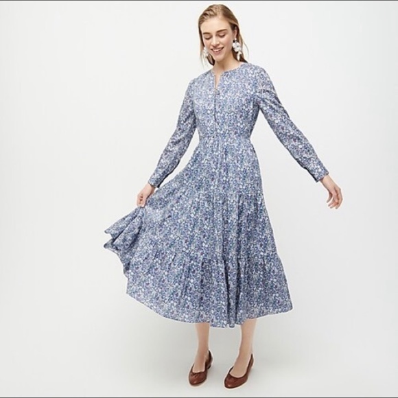 J.Crew tiered dress - Liberty print - Picture 1 of 6